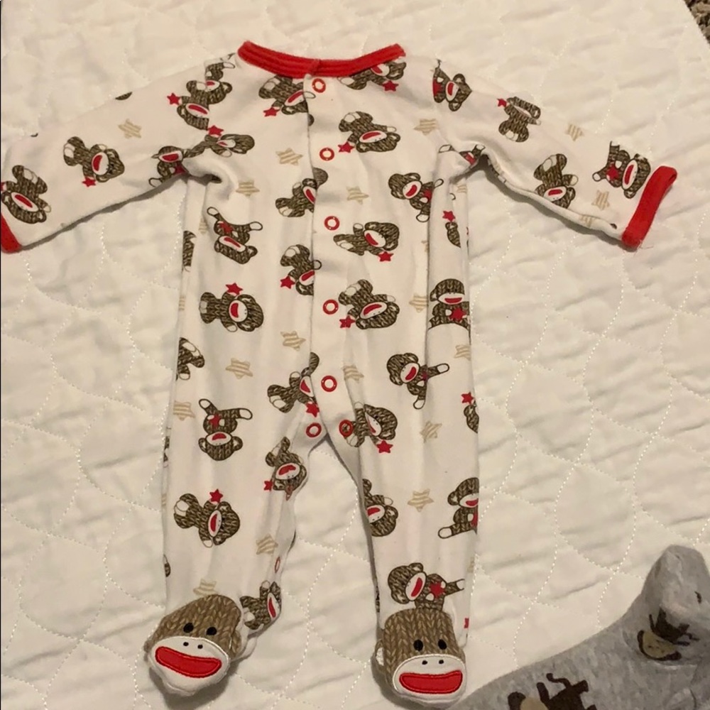 Newborn Sock Monkey Onesie
